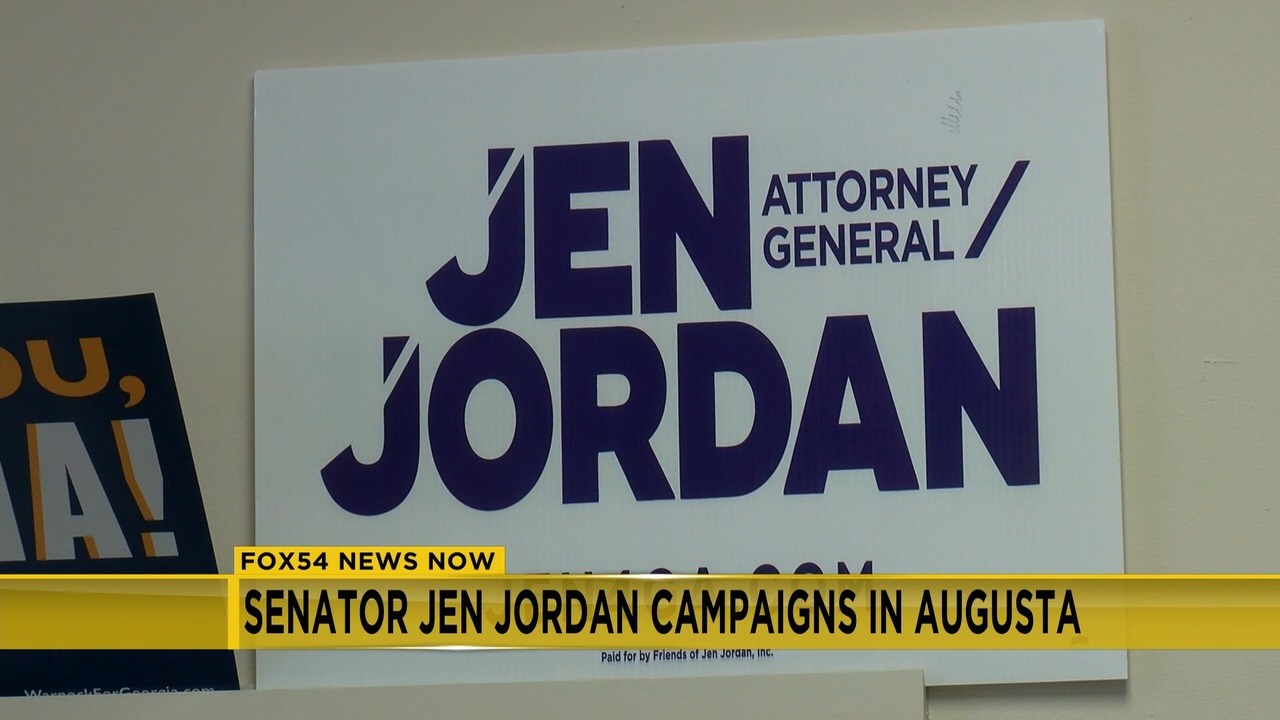 Senator Jen Jordan campaigns in Augusta