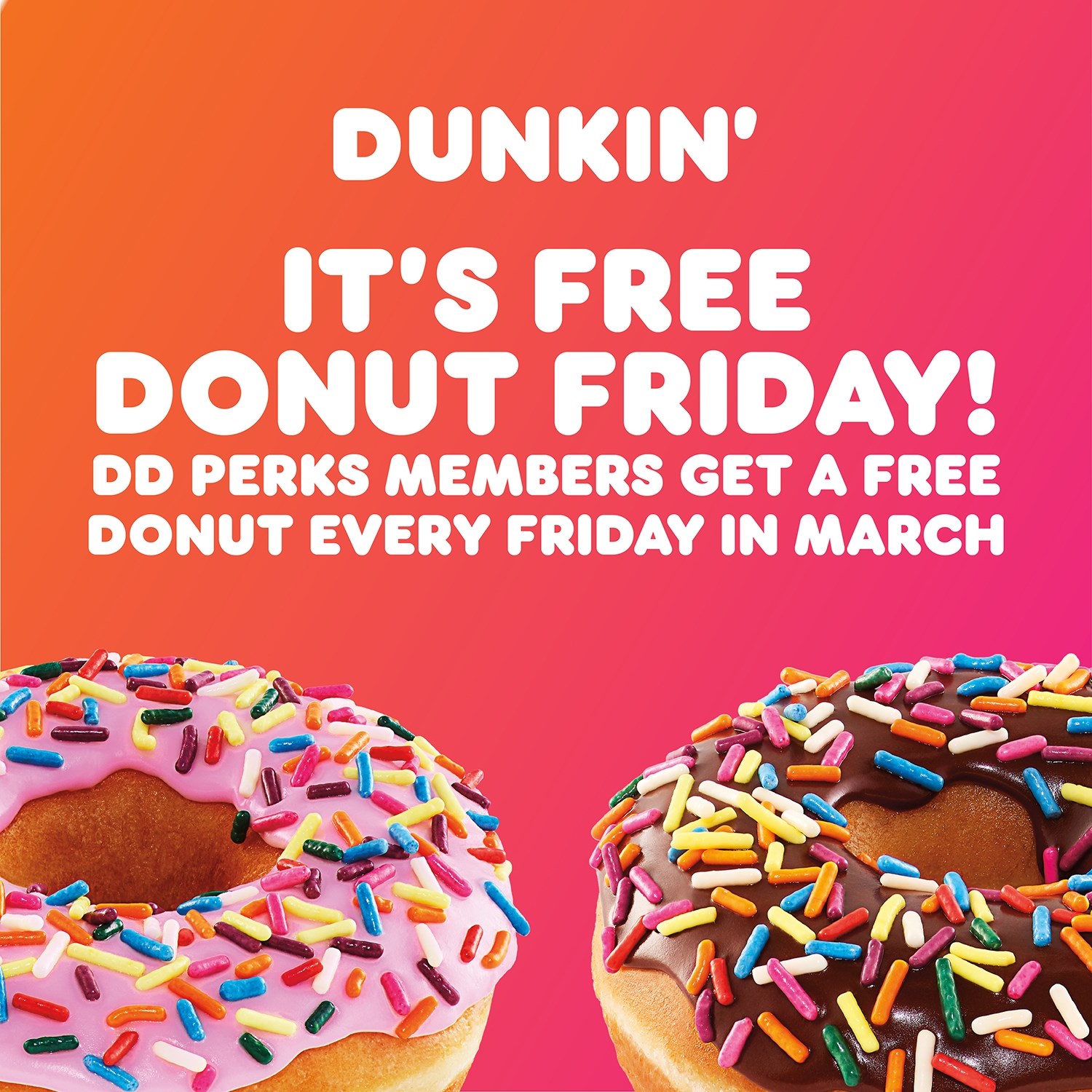 Free donuts at Dunkin' every Friday this month WFXG