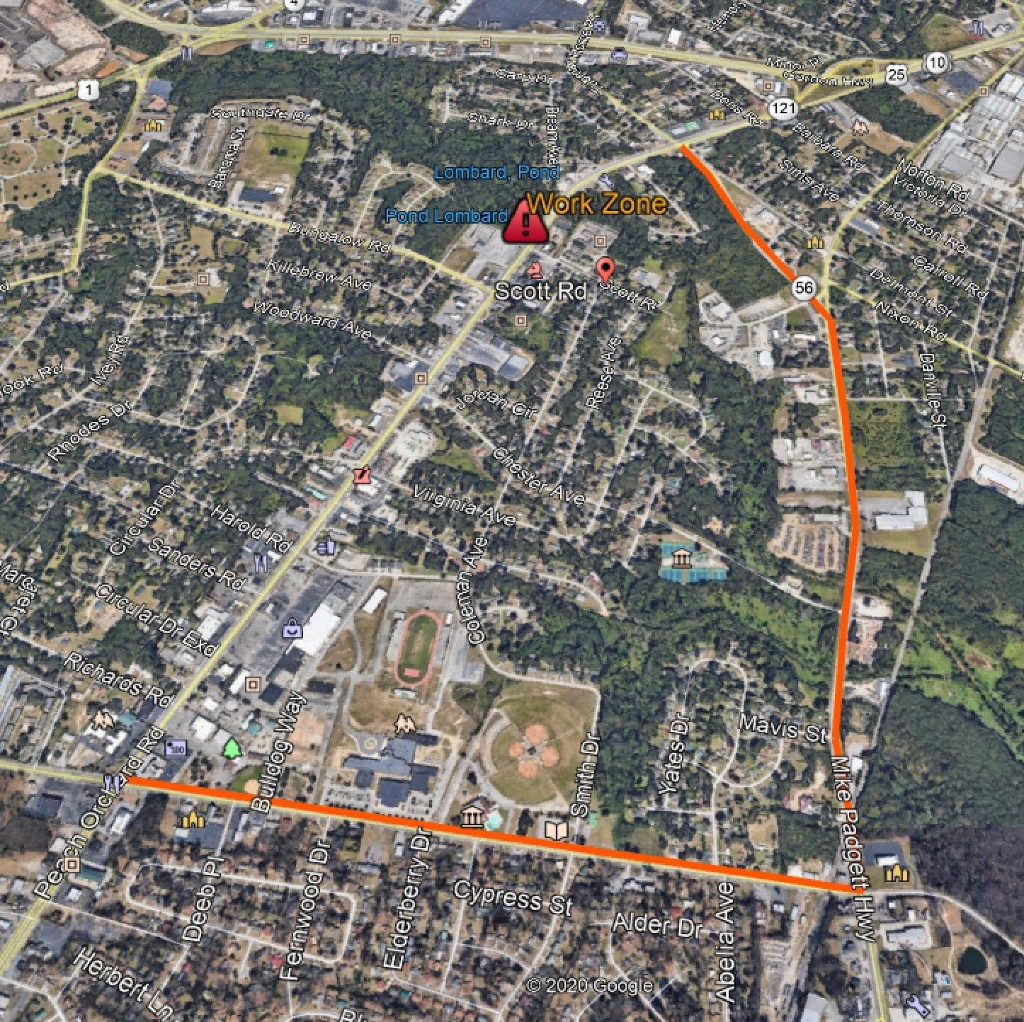 Emergency shut down on Peach Orchard Rd. coming soon WFXG