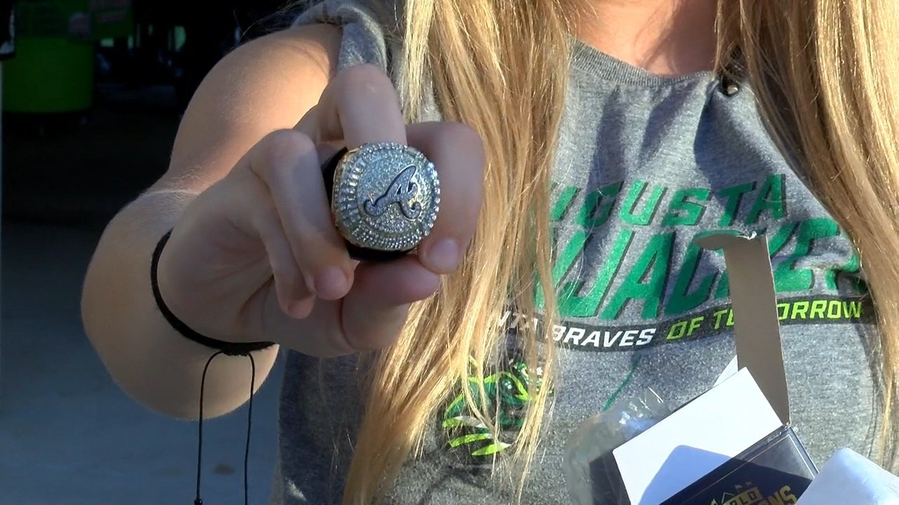 Braves fans get take home replica World Series rings at GreenJackets game, North Augusta, CSRA News